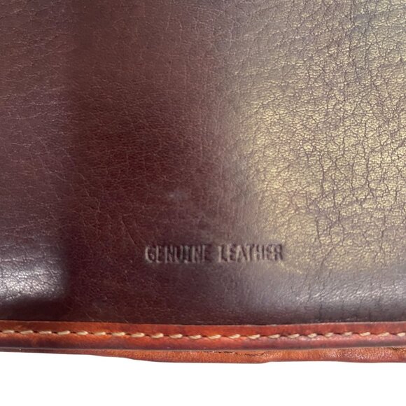 Fossil Leather Tooled Floral Wallet Studded Western Boho Rustic Vintage - Picture 7 of 7